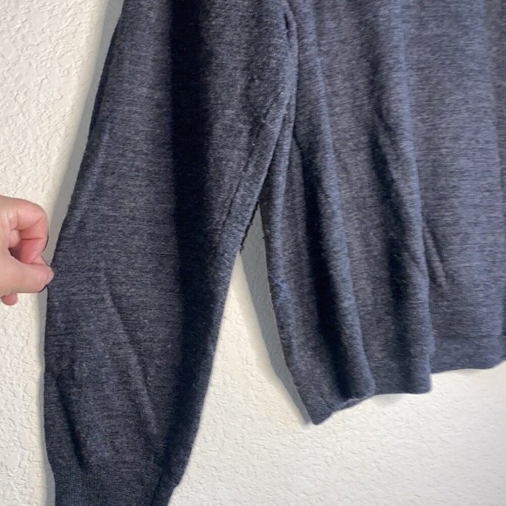 mens merino wool sweater diamond Large golf vneck luxury preppy gray - Picture 6 of 9
